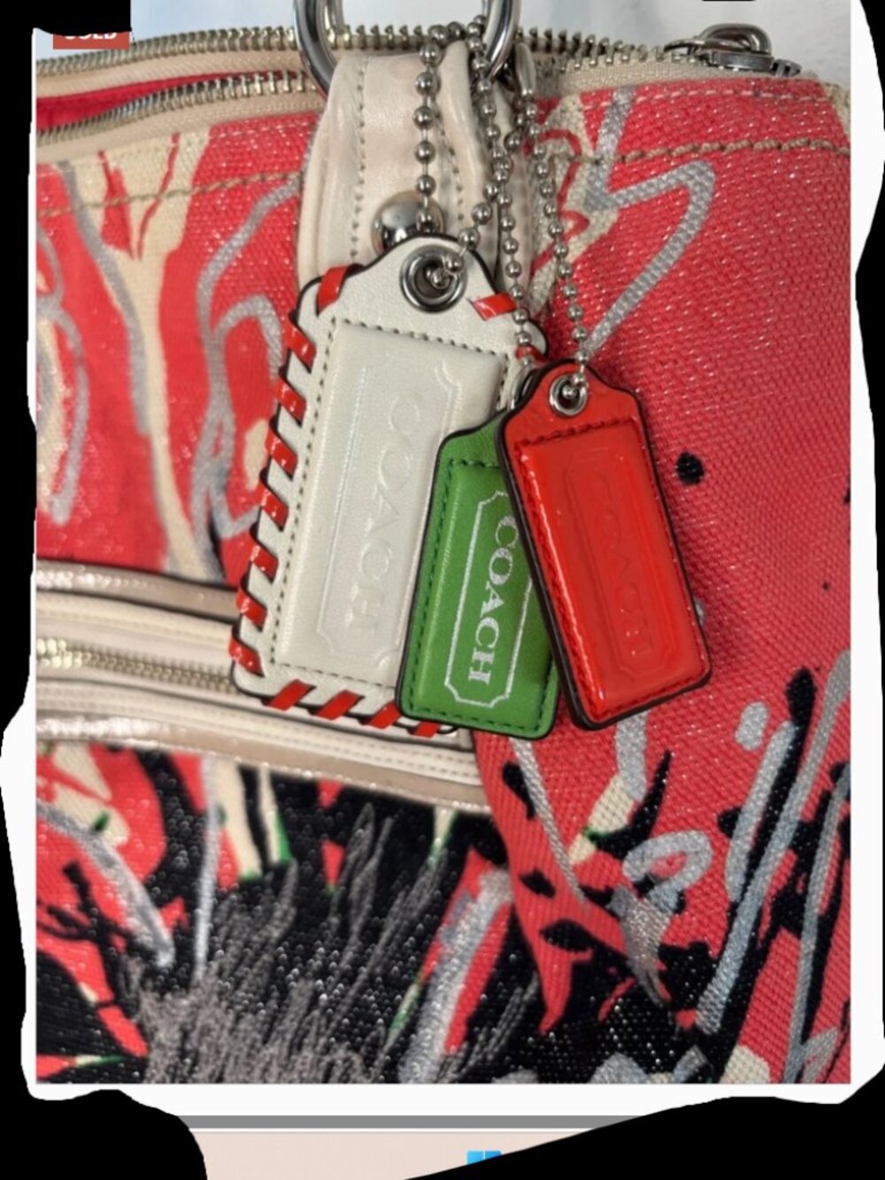 COACH POPPY Signature Coral Placed Flower Glam Limited Edition Tote Bag - Picture 4 of 15